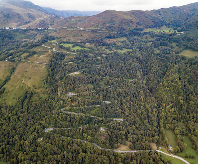 classic road switchbacks, a cyclist's dream, Col d'Azet